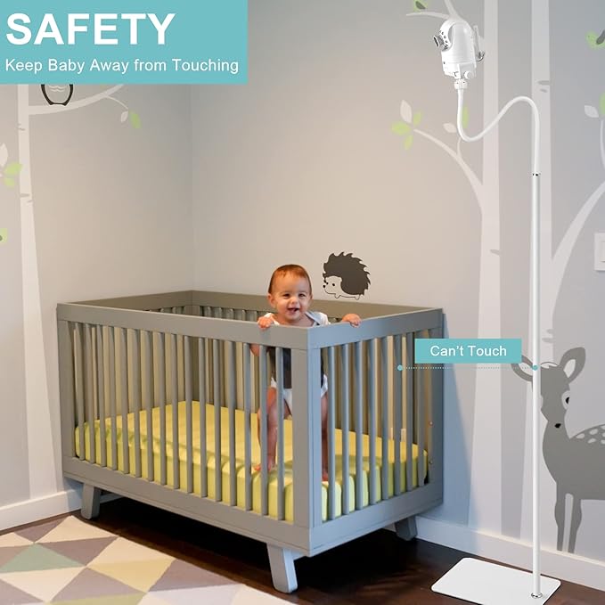 iTODOS Baby Monitor Floor Stand Holder Mount Compatible with Infant Optics DXR-8 Pro,Nanit Pro & Flex Stand,VTech VM819/VM901,HelloBaby HB6550/6560,Owlet,Momcozy,eufy,Motorola and 1/4 Threaded Camera
