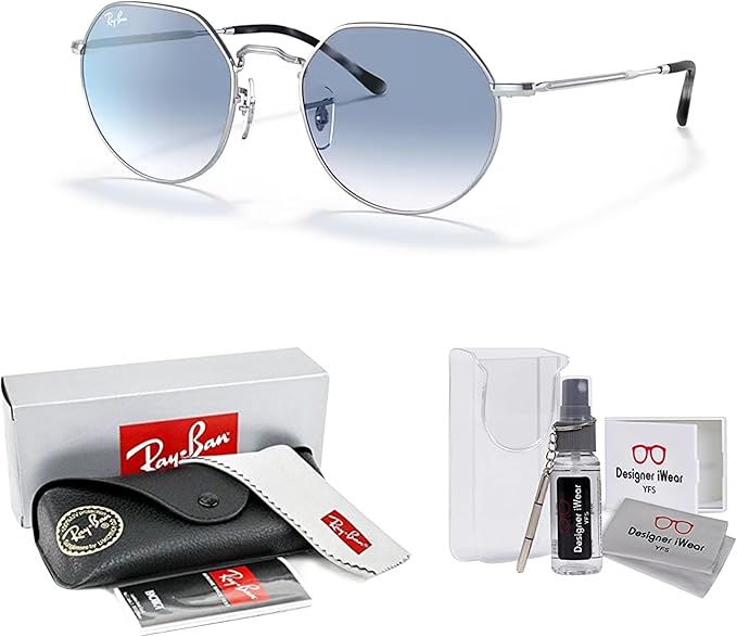 Ray-Ban Jack RB3565 Rounded Hexagonal Sunglasses for Men for Women +BUNDLE with ACCESSORY EYEWEAR KIT