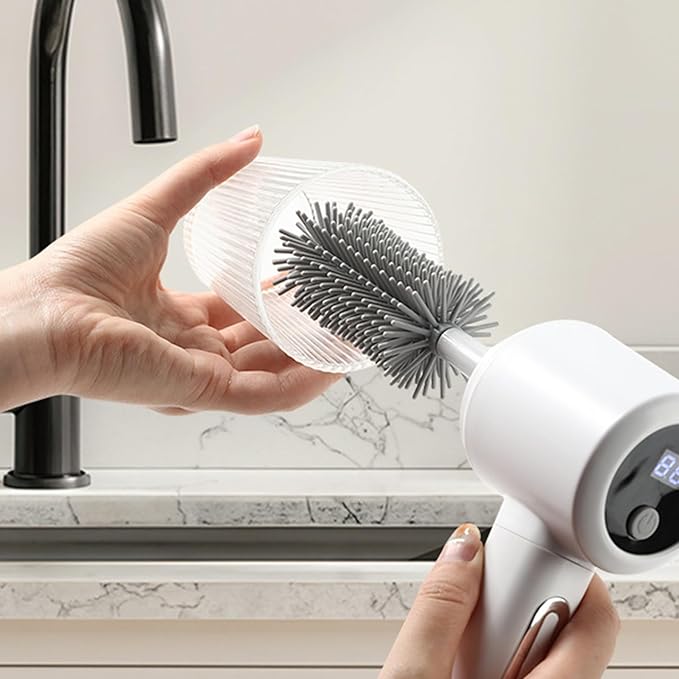 Electric Scrubber - 3-Level Adjustable Home Supplies with 5 Brush Heads | Bathroom Cleaning Brush | for Bathtub Tile Grout Floor Toilet Kitchen Wall Home Household Apartment Car Baseboard Washing