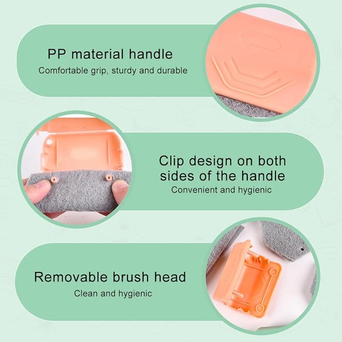 Magic Window Track Cleaner, 2025 New Groove Cleaning Brush Tools Set, Hand-held Window Track Cleaner Brushes Tools for Window lides Gaps Tile Lines Shutter Car Vents (Grey, 6PCS)