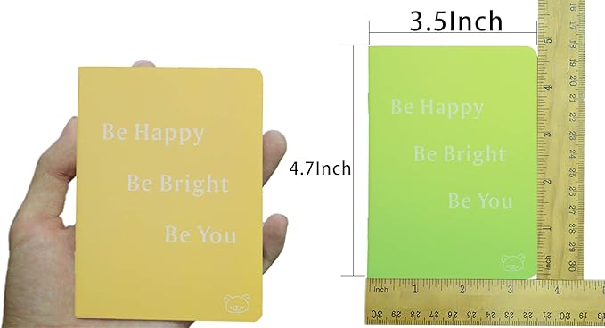 Yansanido 12 Pcs 4.9 Inch x 3.5 Inch Pocket Notebook 24 Sheets (48 Pages) 7mm College Ruled 70 Gsm Paper (12)