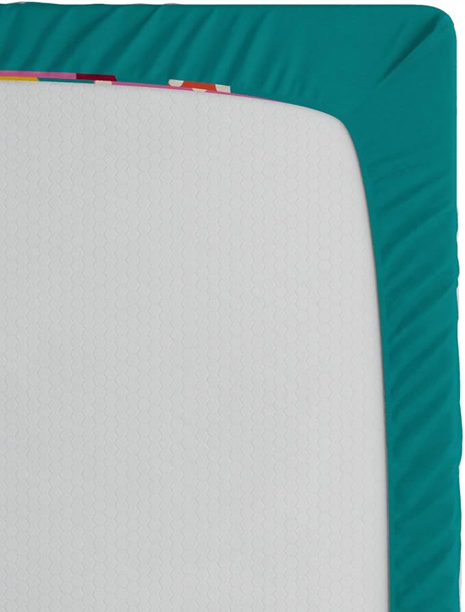 Ambesonne Mushroom Fitted Sheet, Smiling Funky and Shapes with Polka Dots and Stripes, Bed Cover with All-Round Elastic Deep Pocket for Comfort, Queen Size, Dark Seafoam Multicolor