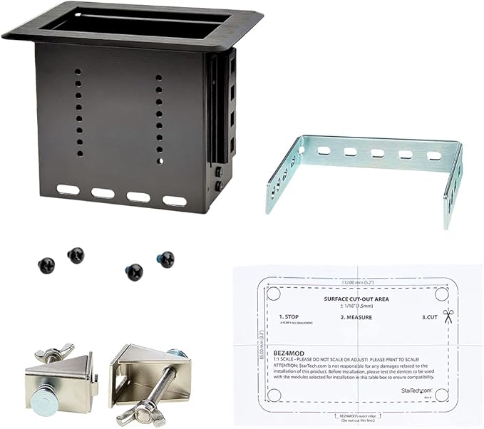 StarTech.com Single-Module Conference Table Connectivity Box - for Adding Power/Charging/AV/Laptop Docking Module (BEZ4MOD)