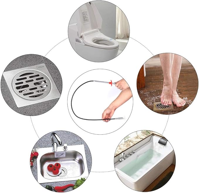 DR.PEN Flexible Grabber Claw Pick Up Reacher Tool (Drain Clog Remove Tool), With 4 Claws Bendable Hose Pickup Reaching Assist Tool for Litter Pick, Home and Kitchen Sink, Drains, Toilet (63 inch)