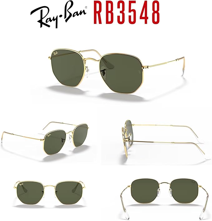 Ray-Ban RB3548 Hexagonal Sunglasses For Men For Women +BUNDLE with ACCESSORY EYEWEAR KIT
