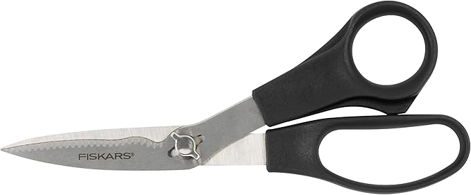 Fiskars Everyday Take-Apart Shears, Multipurpose Scissors, Hardened Stainless Steel Blades & Serrated Edge with Power Notch, 7”, Gray