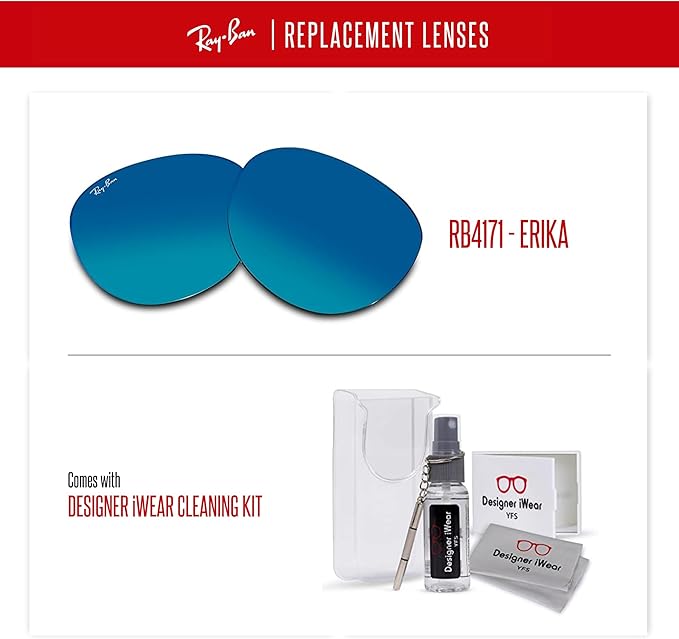 Ray-Ban Original RB4171 ERIKA Replacement Lenses For Women+BUNDLE with ACCESSORY EYEWEAR KIT
