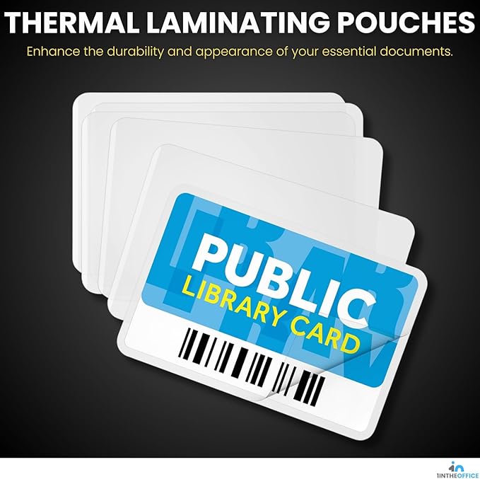 1InTheOffice Thermal Laminating Pouches 5 Mil, Business Card Laminating Pouches, Laminating Pouches for ID and Name Badge, 25 Pack