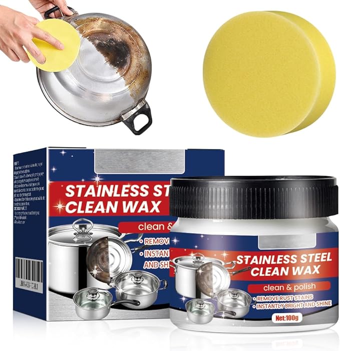 Stainless Steel Scratch Remover for Appliances, Multi-Purpose Stainless Steel Cleaner and Polishremover Kit for Cleans Grease, Scuffs & Restores Shine Oven, Sink, Fridge & Cookware (1)