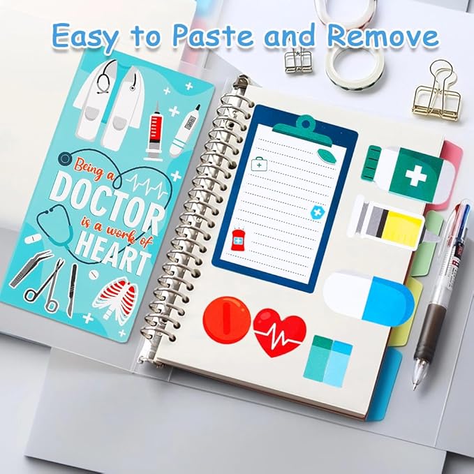 QPIXVB Doctor Gifts,Post It Notes,Doctor Sticky Notes Set,Medical Assistant Christmas Gifts,Office Supplies,440 Sheets Sticky Notes,Self-Stick Note Pads for Men Women Home School Supplies Small Gift
