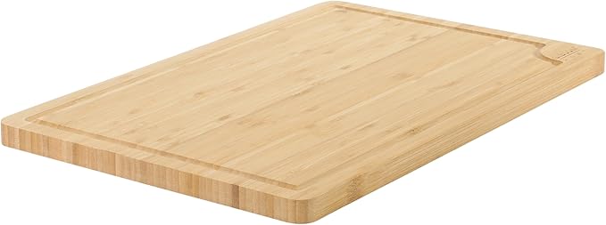 Gibson Home Forestview 18" x 12" Bamboo Cutting Board – Durable Large Kitchen Wooden Chopping Carving Board with Juice Groove, Oil Finished