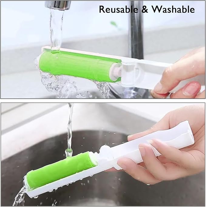 Mini Washable Lint Roller 8 Pack, Reusable Sticky Lint Roller Portable Compact Pet Hair Remover Cleaner with Cover for Clothes, Travel, Home