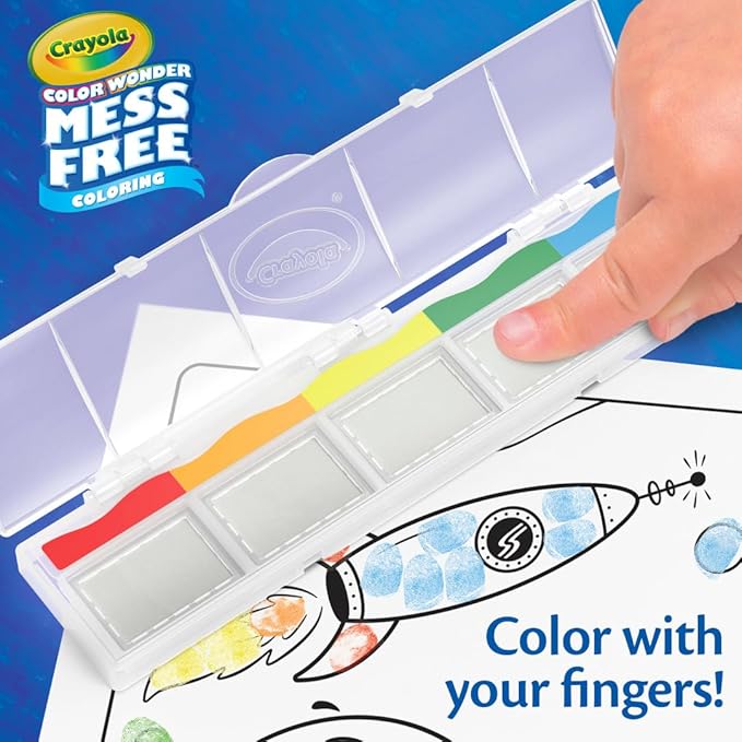 Crayola Color Wonder Mess Free Fingerprint Ink Painting Activity Set, Toddler Finger Painting Alternative, Stocking Stuffers for Kids, Holiday Gifts (Pack of 6)