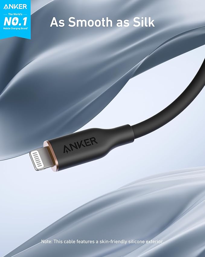 Anker Flow USB A to Lightning Cable, Durable Charging Cord for iPhone 14/13, AirPods, and More (Cord Organizer Included) (3FT, USB 2.0)