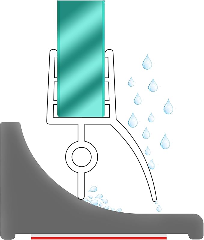 98Inch Shower Threshold Water Dam, Self-Adhesive Silicone Shower Barrier Water Stopper Shower Door Bottom Seal Strip Shower Splash Guard for Bathroom Kitchen Bathtub