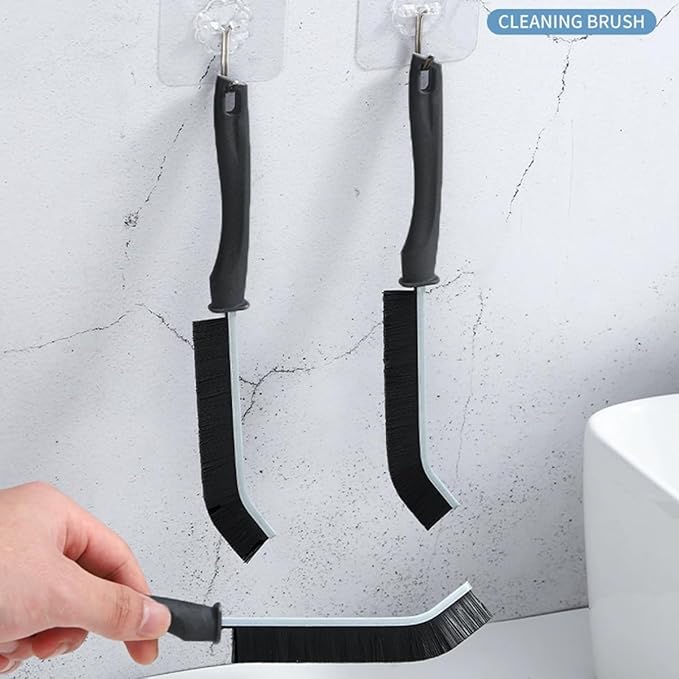 4-Piece Black Multi-Function Crevice Cleaning Brush Household Hard Bristle Narrow Brush Head Crevice Cleaning Tool
