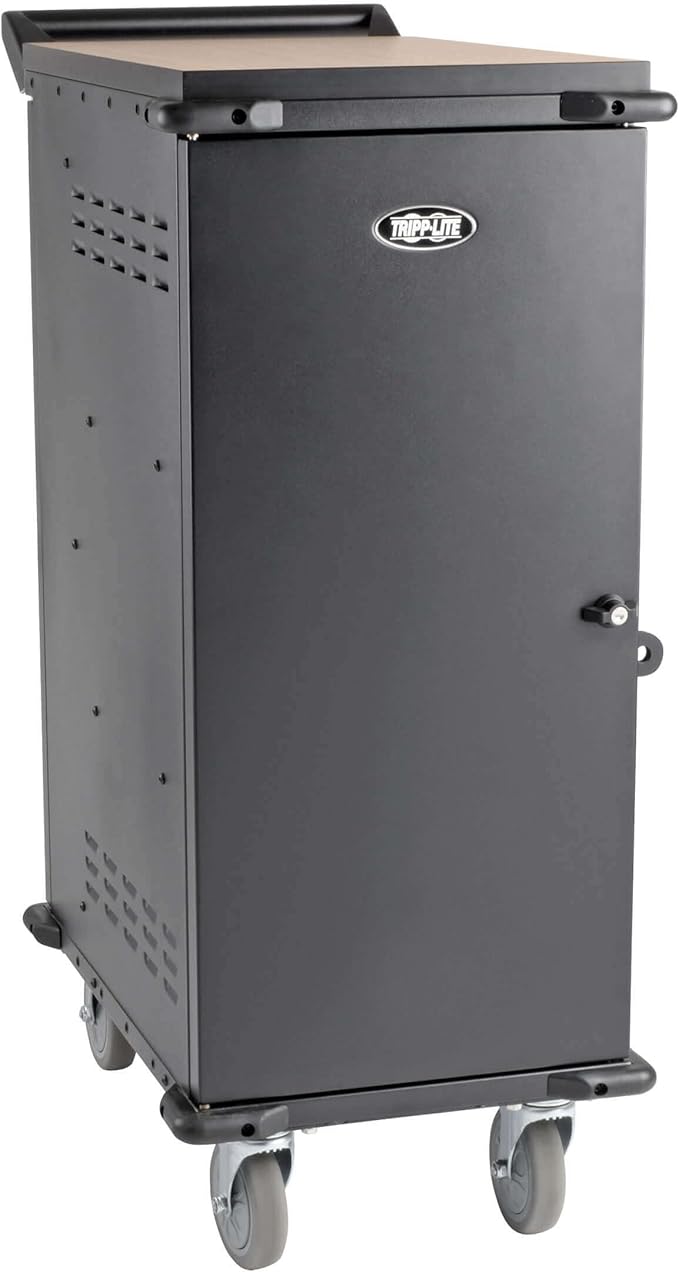 Tripp Lite 21-Port AC Mobile Charging Cart Storage Station for Chromebooks, iPads, Laptops, Tablets, Black (CSC21AC)