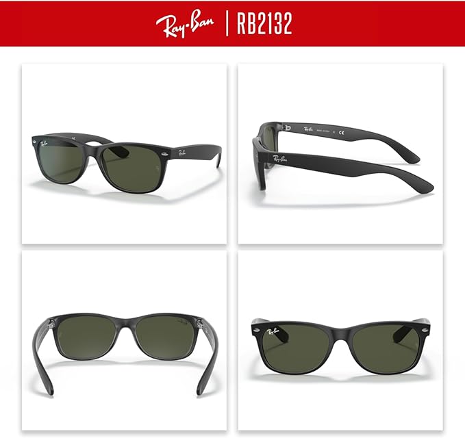 Ray-Ban RB2132 NEW WAYFARER 55MM Square Sunglasses For Men For Women +BUNDLE with ACCESSORY EYEWEAR KIT