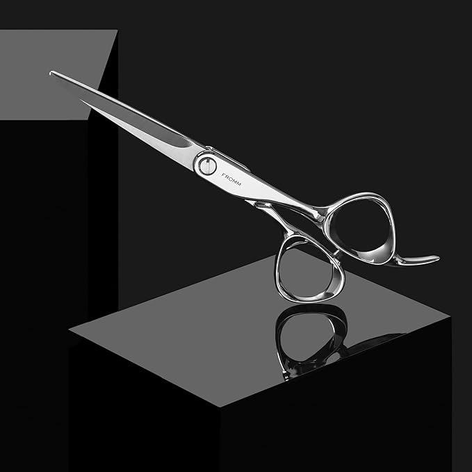 Fromm Professional Explore 5.75" Hair Cutting Shears for Wet & Dry Hair Polished Silver Japanese Steel Scissors with Beveled Blade, Professional Shears For Hair Stylist, Cosmetology & Salon Supplies