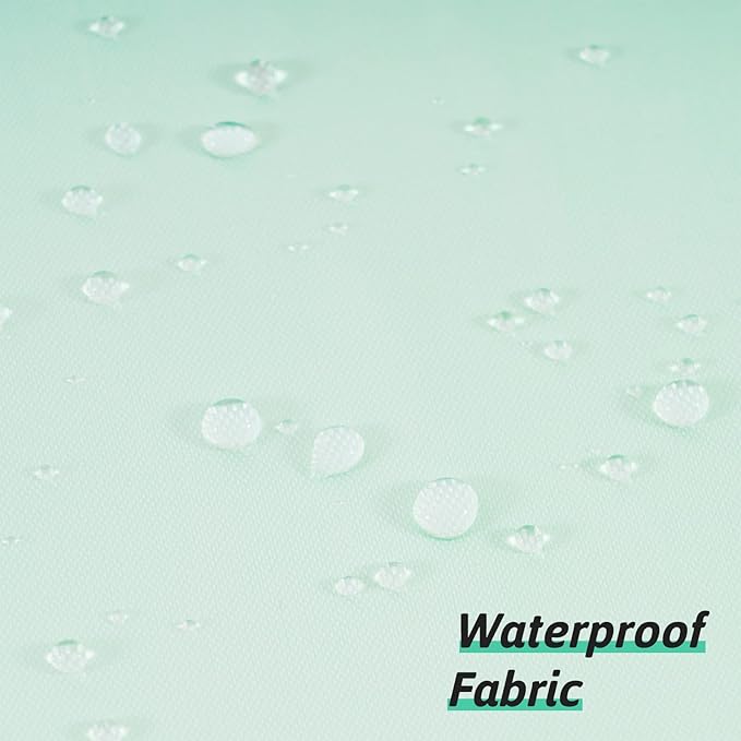 Mint Green No Hook Shower Curtain,Polyester Fabric Bathroom Curtains with 10 Split Grommets,Machine Washable & Waterproof,Hotel Grade,Standard Size 72x72 Inch