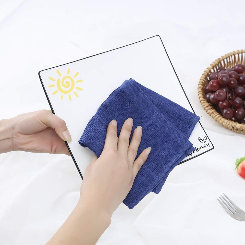 Glynniss Dishcloths Kitchen Highly Absorbent Dish Rags 100% Cotton Dish Cloths for Washing Dishes (red White)