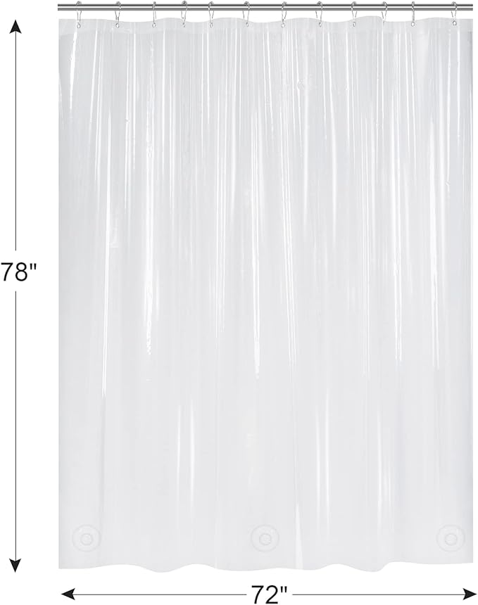 AmazerBath 78 Inch Shower Curtain Liner Clear Plastic, Long Shower Curtain Heavy Duty 8G, Premium PEVA Weighted Shower Curtains for Bathroom with 3 Big Stones and Grommets, 72x78 Inches