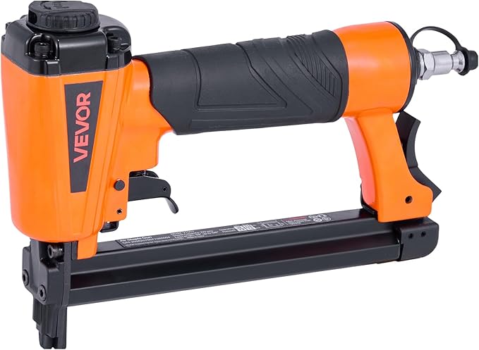 VEVOR Pneumatic Staple Gun, 20 Gauge T50 Pneumatic Upholstery Stapler for 7/16" Crown 5/32"-5/8" Length Staples, 70-110 PSI Air Staple Gun for Woodworking, Upholstering, Fabric, Crafts, DIY Projects