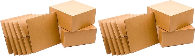 Hallmark 8" Gift Boxes (; Square Kraft) for Valentine's Day, Birthdays, Crafts and More, 5 Count (Pack of 2)
