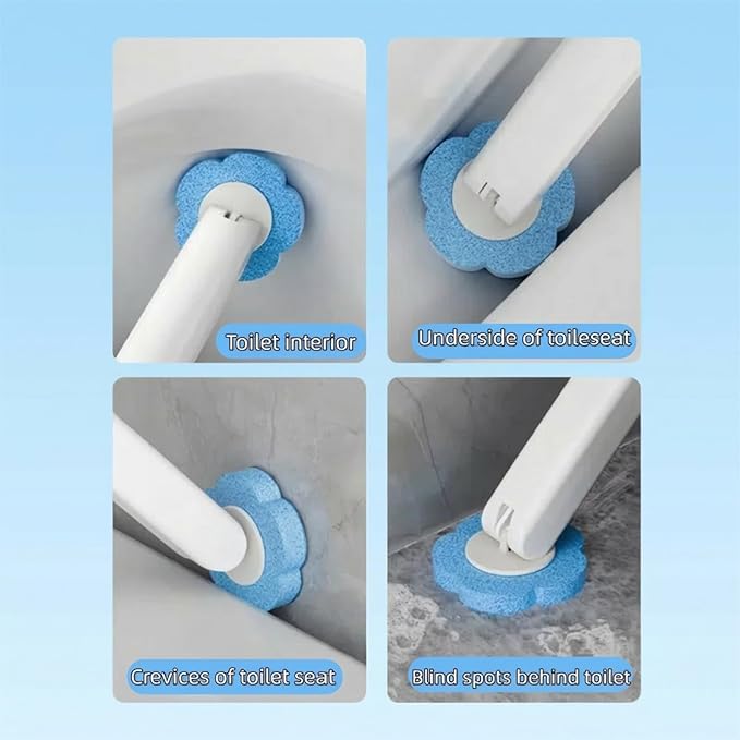 Disposable Toilet Brush with 48 Refills,Toilet Cleaning Supplies,Toilet Wand Brush Starter Kit,Wall Mounted Toilet Bowl Cleaner Brush with Holder for Bathroom Deep Cleaning & Hygiene (White)