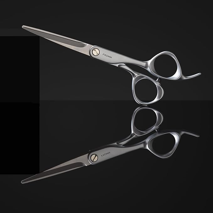 Fromm Professional Transform 5.75" Extra Smooth Hair Cutting Shears on Wet & Dry Hair in Matte Silver Japanese Steel Scissors with Beveled Blade for Experienced & Expert Stylists