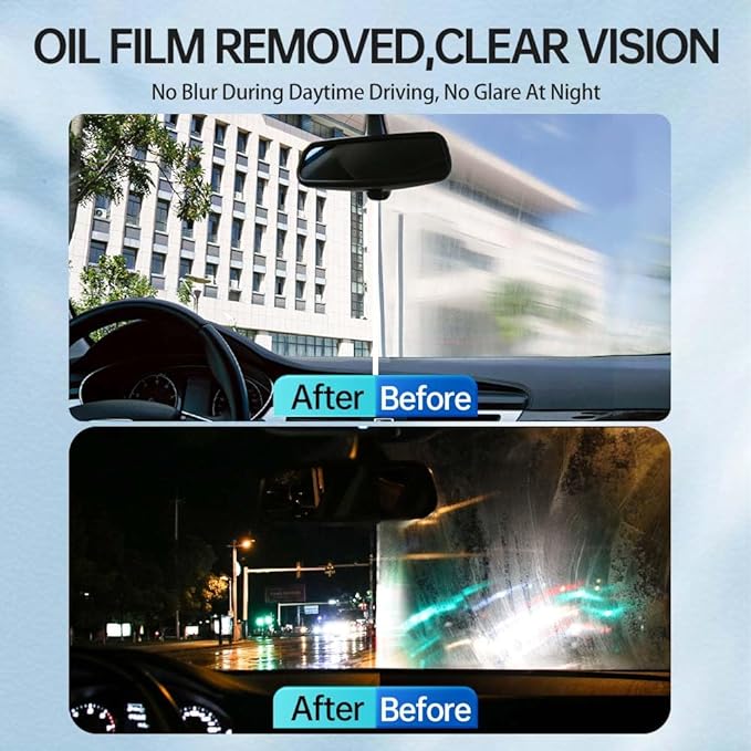 Glodway Car Glass Windshield Cleaner,Oil film Remover, Streak-Free Shine on Windows, Windshields, and Mirrors, Ammonia Free, for Auto and Home,4.58 OZ