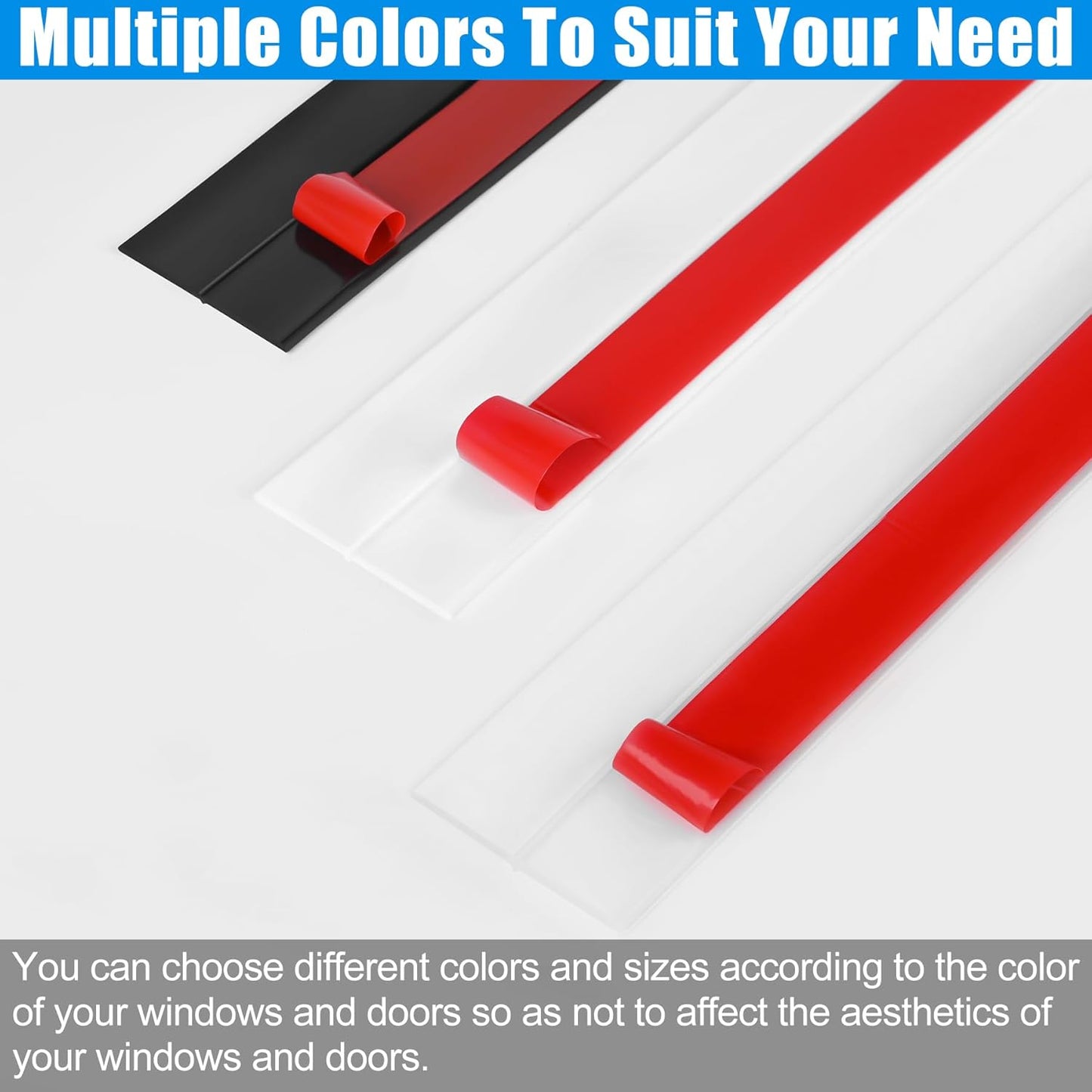Draft Seal Tape for Doors and Windows 3 in x 20 Ft Silicone Weather Stripping Extra Thick 2mm Door Seal Strip with Strong Adhesive Draft Insulation Stopper Side Seal - White