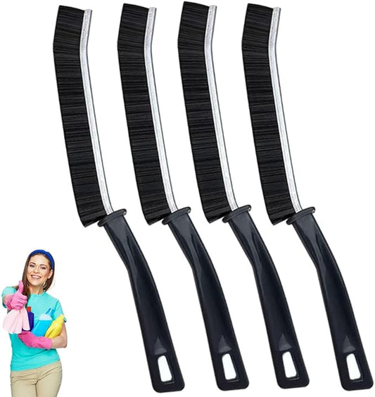 4-Piece Black Multi-Function Crevice Cleaning Brush Household Hard Bristle Narrow Brush Head Crevice Cleaning Tool