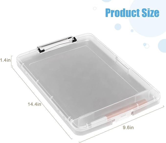Hongri Clipboard with Storage with Pen Holder, Folder Nursing Clip Board 8.5 x 11 Foilo-Side Opening, High Capacity, Light Weight for Teachers, Classroom. Size 14 x 9.6 x 1.2 in(Clear)