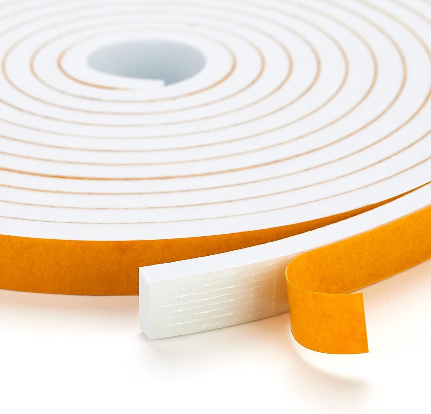 50 Feet Weather Stripping Door Seal, 1/2" Wide X 1/8" Thick Door Seal Strip High Density Foam Tape Adhesive Strip for Door Soundproofing,Window Insulation (1/2" x 1/8" x 50FT,White)