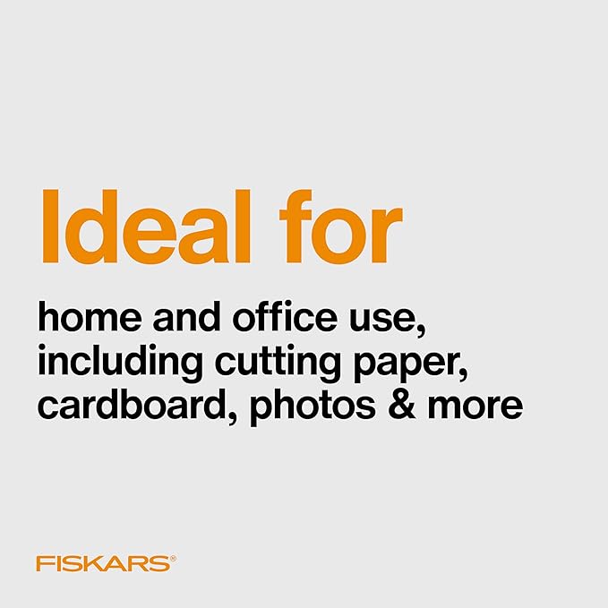 Fiskars 8” Everyday Stainless Steel Scissors (2-Pack) with Ergonomic Handles, Home & Office Scissors for Cutting Paper, Cardboard, Photos and More, Gray