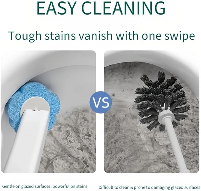 Disposable Toilet Brush,Toilet Bowl Cleaner,Toilet Cleaning Supplies,Toilet Bowl Brush,Automatic lid-Opening and Closing Toilet Brush with Holder, 48 Refills for Cleaning and Bathroom Maintenance