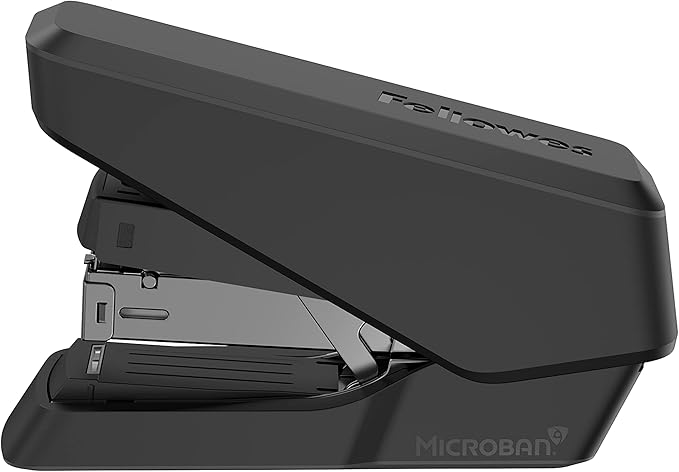Fellowes LX860 EasyPress Half Strip One Touch Desk Stapler, 40 Sheet Capacity - Black