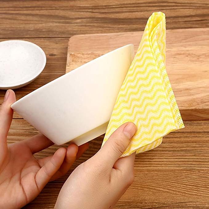 50 Pack Disposable Dish Cloths Heavy Duty Reusable Cleaning Cloths Dish Rags for Kitchen 23.6x11.8inches - 5Colors