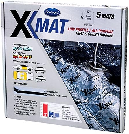 Eastwood X-Mat 5 PC 12x12 Road Noise and Heat Reducer Foam Under Carpet Door Panels Inner Walls