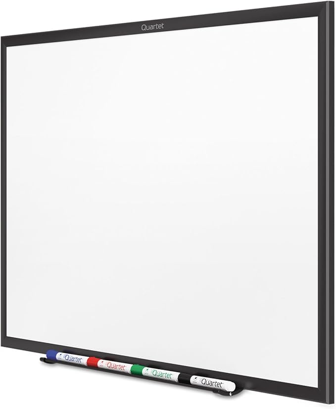 Quartet Magnetic Dry Erase White Board, 72"W x 48"H Whiteboard, Nano-Clean Surface Resists Ink Stains, Black Aluminum Frame (SM537B)