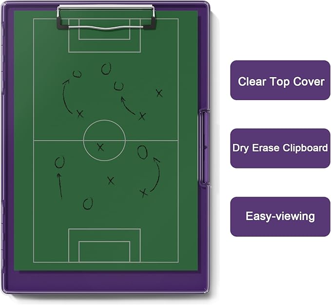 Hongri Clipboard with Storage, Purple 8.5 x 11 Folder Nursing Side Opening, Heavy Duty with Dual Compartment, Smooth Writing for Teachers, Classroom, Size 13.3 x 9.4 x 1.5 in, Office & School Supplies