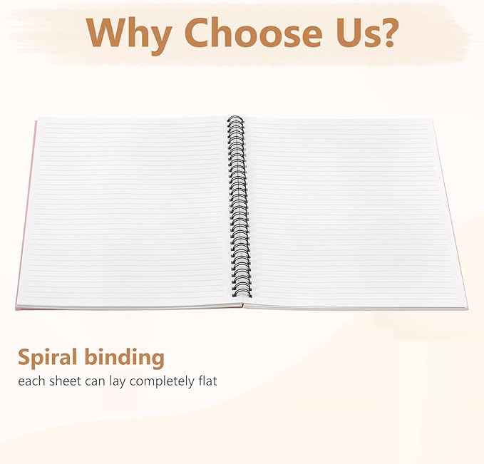 Fuutreo 24 Pcs Spiral Notebook for Work A5 8.3 x 5.7 Inch College Ruled Spiral Journal Notebook Kraft Cover, 12 Color, 60 Sheets, 120 Pages for Office School Supplies(Candy Color)