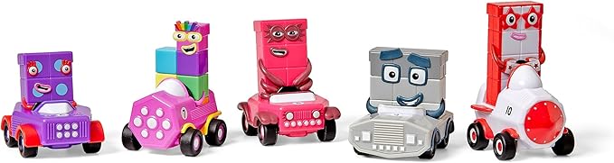 hand2mind Numberblocks Six to Ten Mini Vehicles, Race Car Toys, Preschool Math Counting Toys, Action Figure Set, Numbers for Toddlers, Small Figurines for Kids, Toddler Restaurant Activities