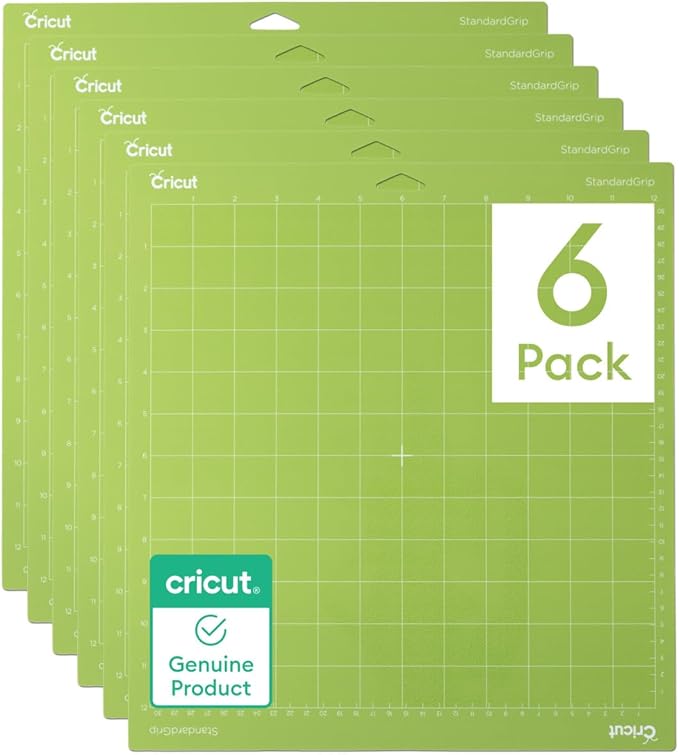 Cricut StandardGrip Cutting Mat Pack (6 Count, 12in x 12in) - for Explore & Maker Machines