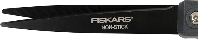 Fiskars 8" Non-Stick Comfort Grip Titanium All Purpose Scissors, Stainless Steel Blades for Everyday Cutting Tasks, Home, Office, and Arts & Crafts, Gray