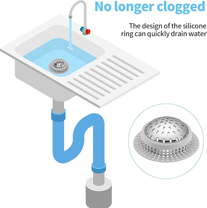 Shower Drain Hair Catcher, Shower Drain Cover, Bathtub Drain Hair Catcher for Pop-Up & Regular Drains