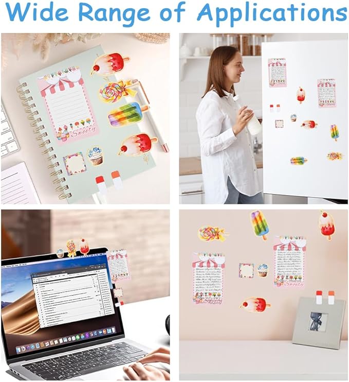 QPIXVB Ice Cream Sticky Notes Set,Cute Sticky Notes,Teacher Supplies for Classroom,Back to School Supplies,Ice Cream Gifts,Back to School Stuff,Summer Divider Tabs Bundle for Teacher Students