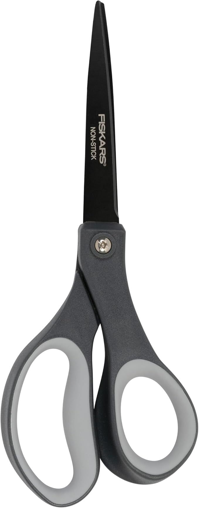 Fiskars 8" Non-Stick Comfort Grip Titanium All Purpose Scissors, Stainless Steel Blades for Everyday Cutting Tasks, Home, Office, and Arts & Crafts, Gray