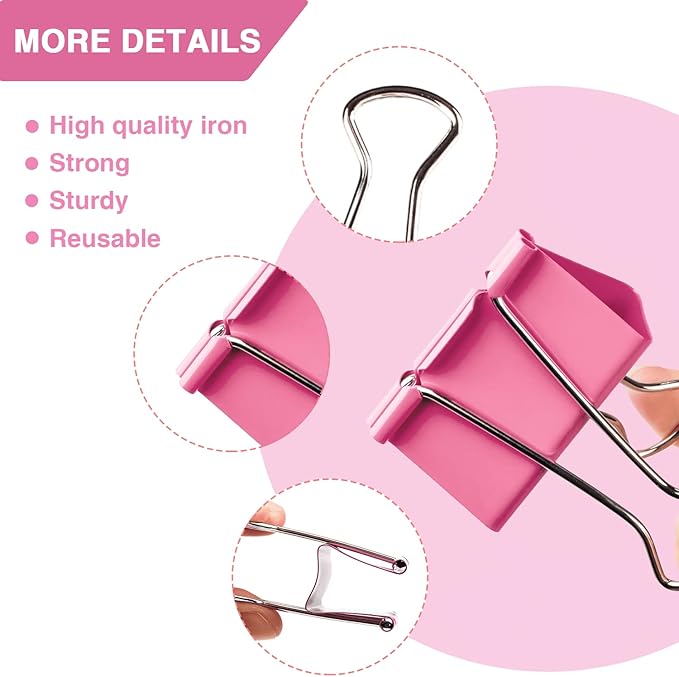 350PCS Binder Clips, Paper Clips, Large Binder Clips Assorted Sizes Set - Back to School - Bulldog Clips, Office Clips, Paper Clamps, Colorful Binder Clips for Office and School Supplies